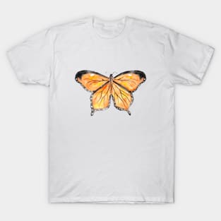 orange and black butterfly watercolor 2 T-Shirt